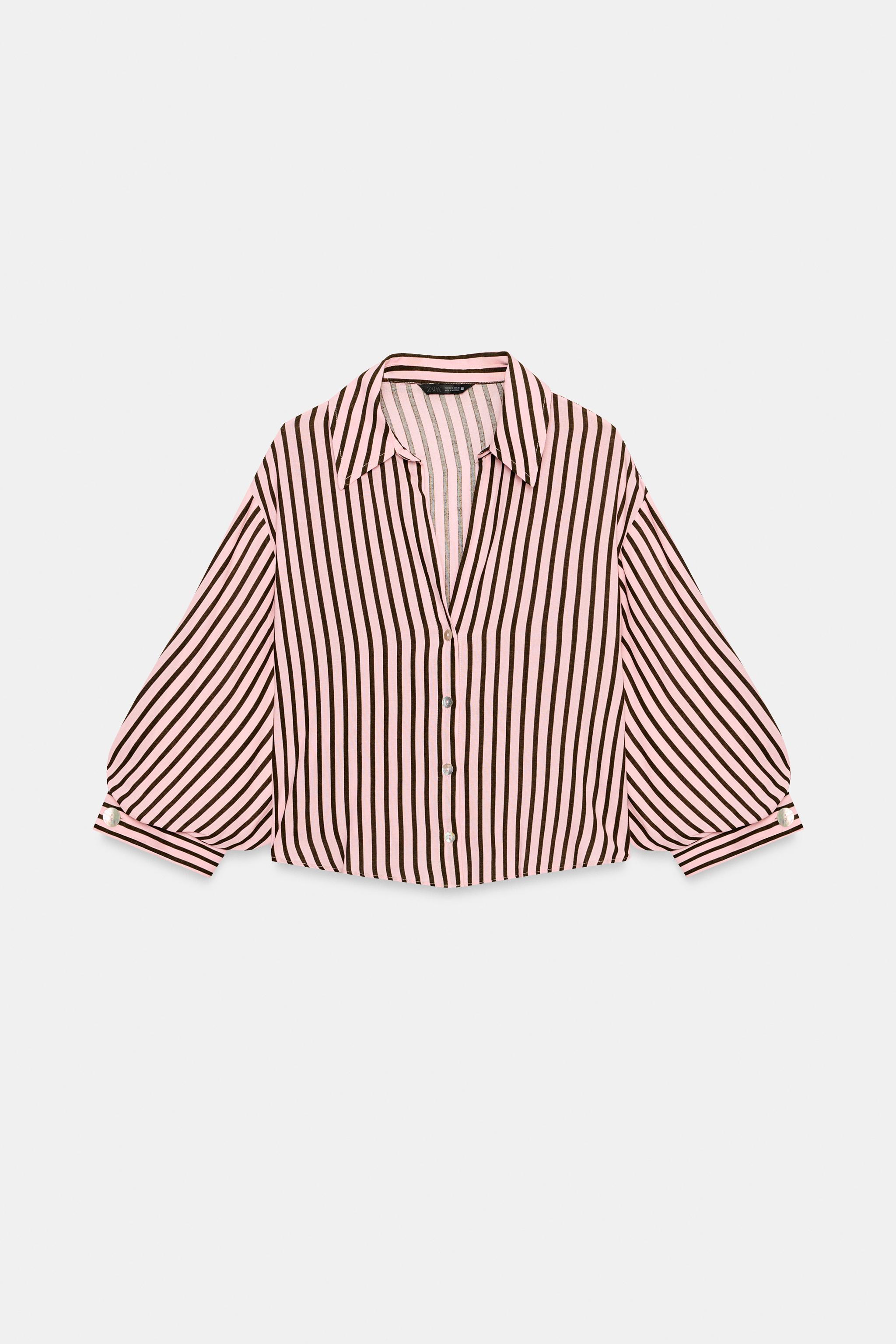 STRIPED BALLOON SLEEVE SHIRT